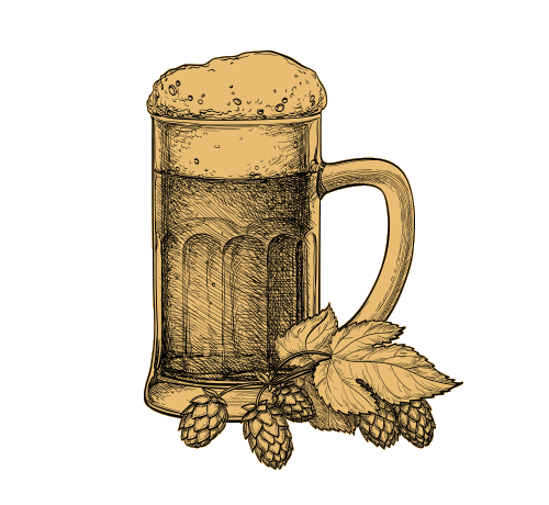 Zeichnung Bierkrug